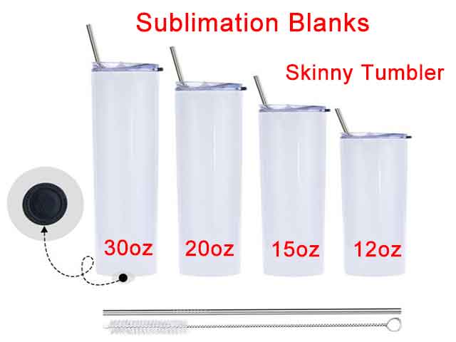 Wholesale 20oz Bulk Sublimation Blank White Skinny Tumbler