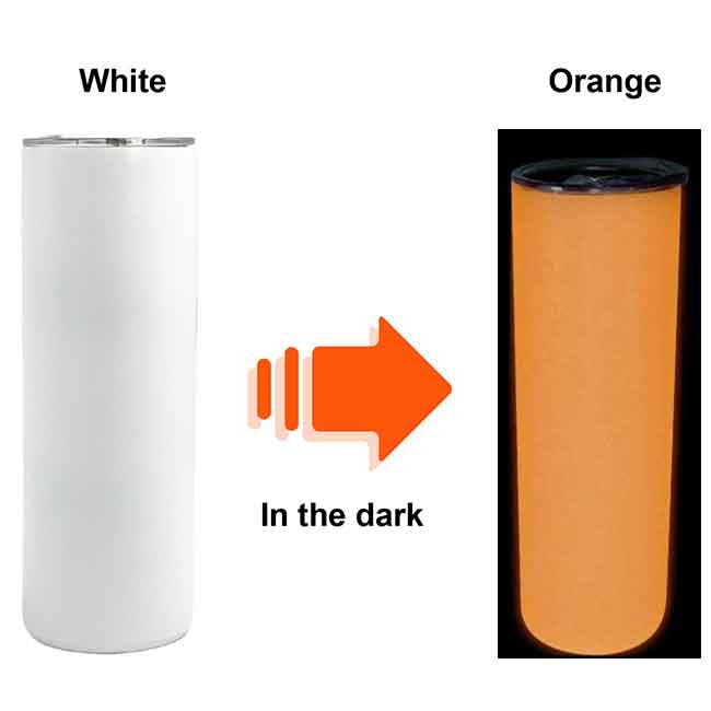 orange glow in dark tumbler