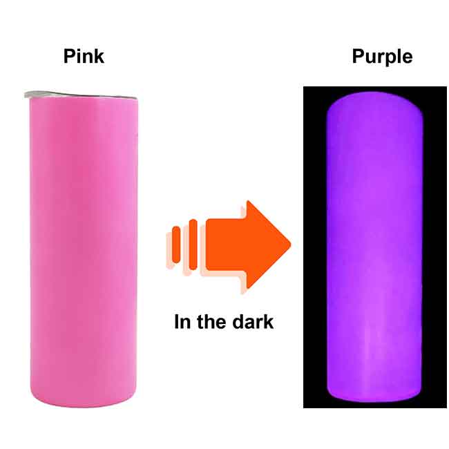 purple glow in the dark tumbler