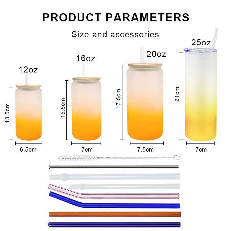 Sublimation  Gradient Color  beer can glass details
