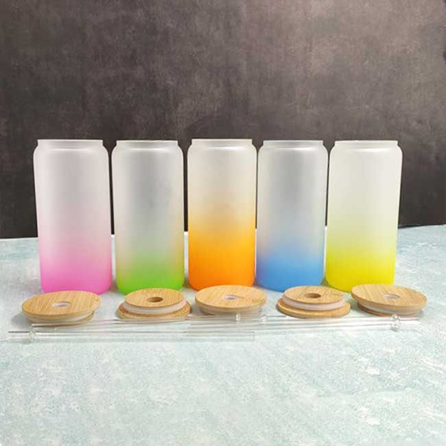 Gradient Color sublimation beer can glass