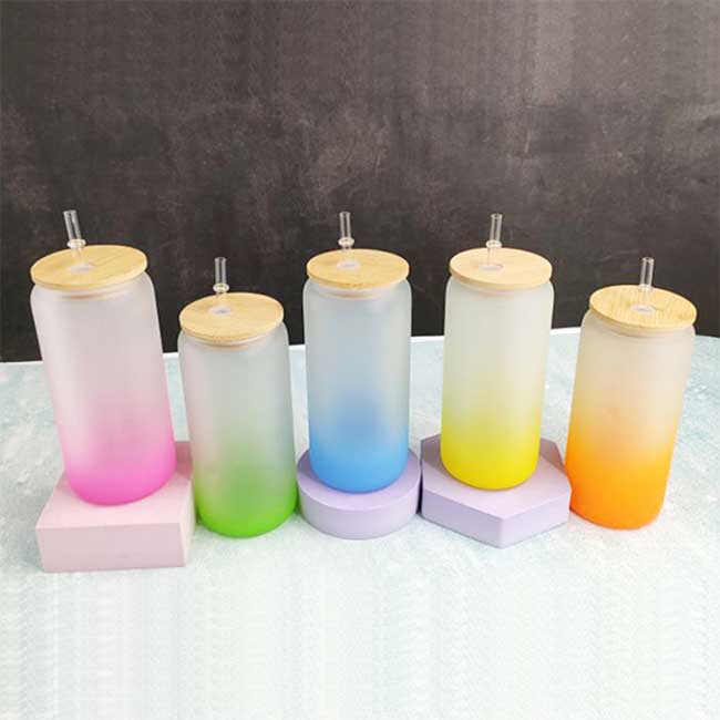 Gradient Color sublimation glass bottles