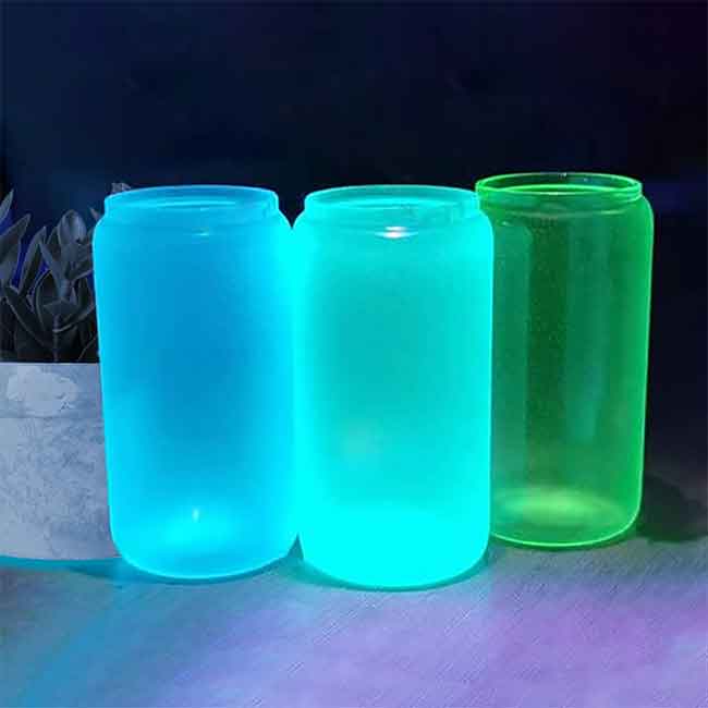 glow in the dark sublimation glass beer can