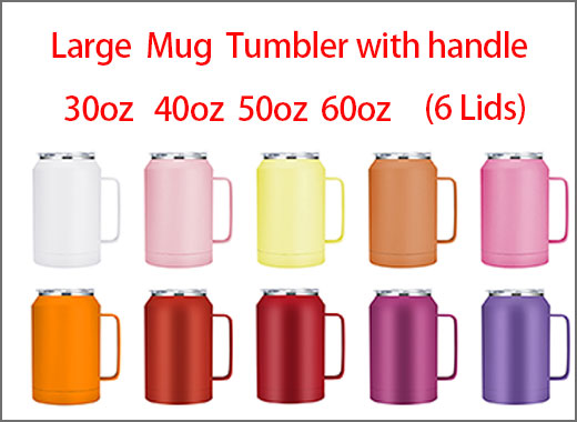 Large 40oz 50oz mug tumbler reduce stainless steel with handle Wholesale