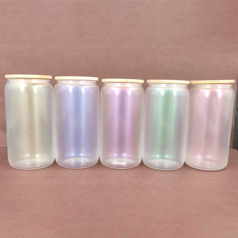 iridescent sublimation glass tumblers