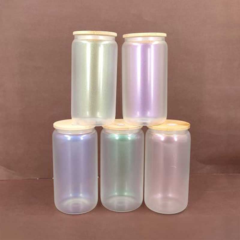 sublimation iridescent can glass