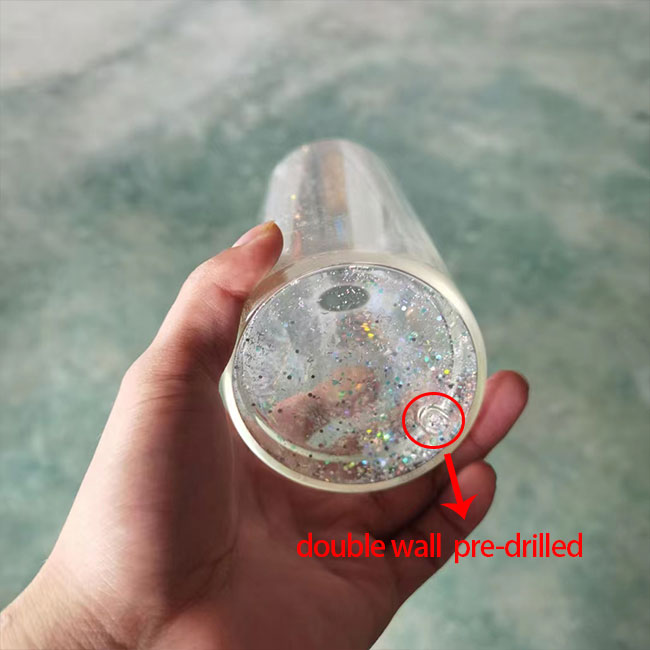 snow globe glass can pre-drilled 16 oz