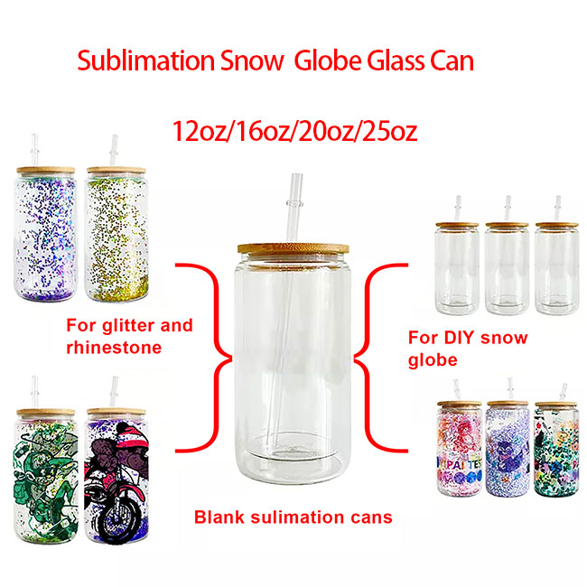 snow globe sublimation glass cans